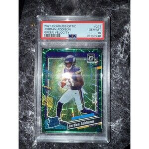 PSA 10 2023 Panini Donruss Optic - Rated Rookie Jordan Addison Green Velocity RC